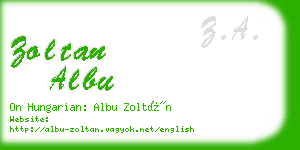 zoltan albu business card